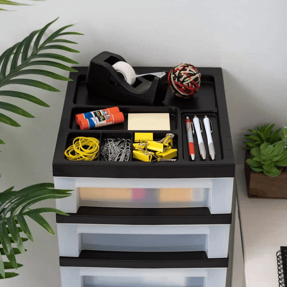 IRIS 6-Drawer Storage Cart with Organizer Top image 5
