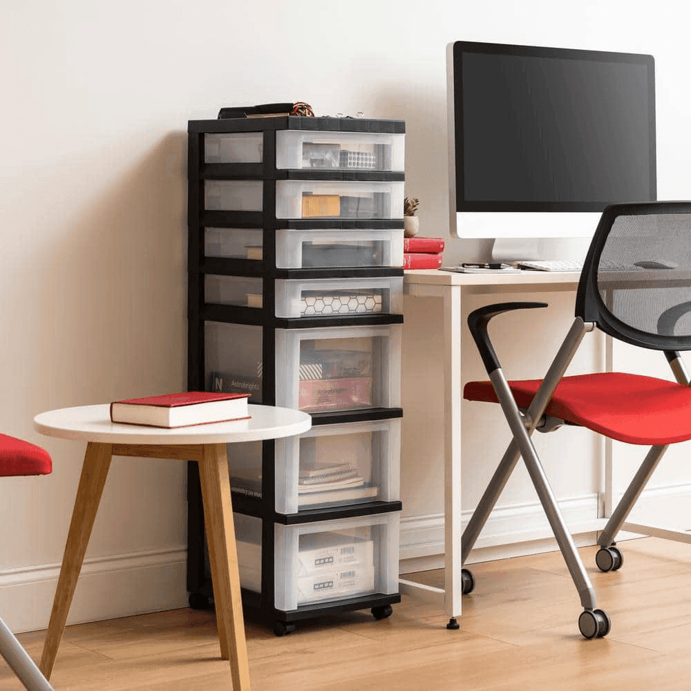 IRIS 6-Drawer Storage Cart with Organizer Top image 2