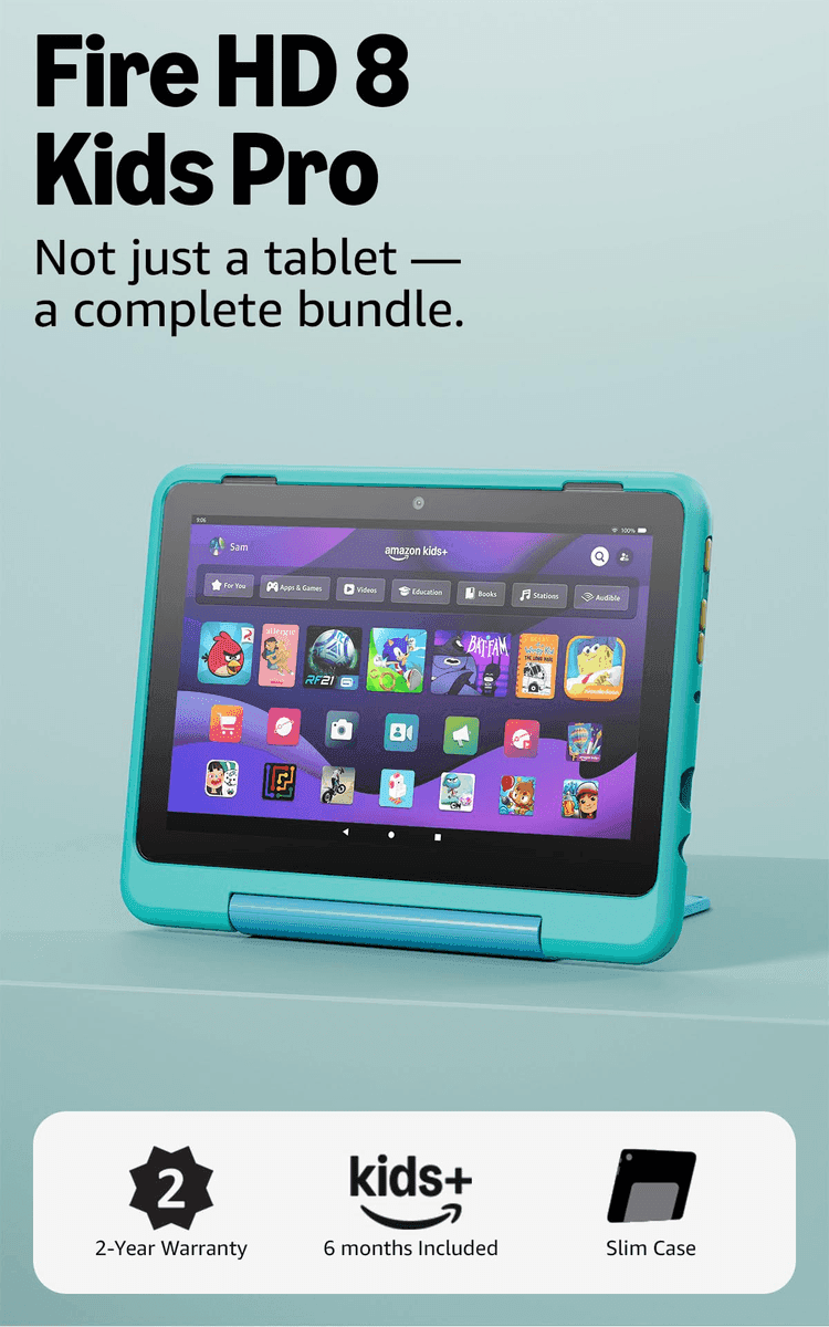 Amazon Fire HD 8 Kids Pro Tablet 64GB (2024, Hello Teal)