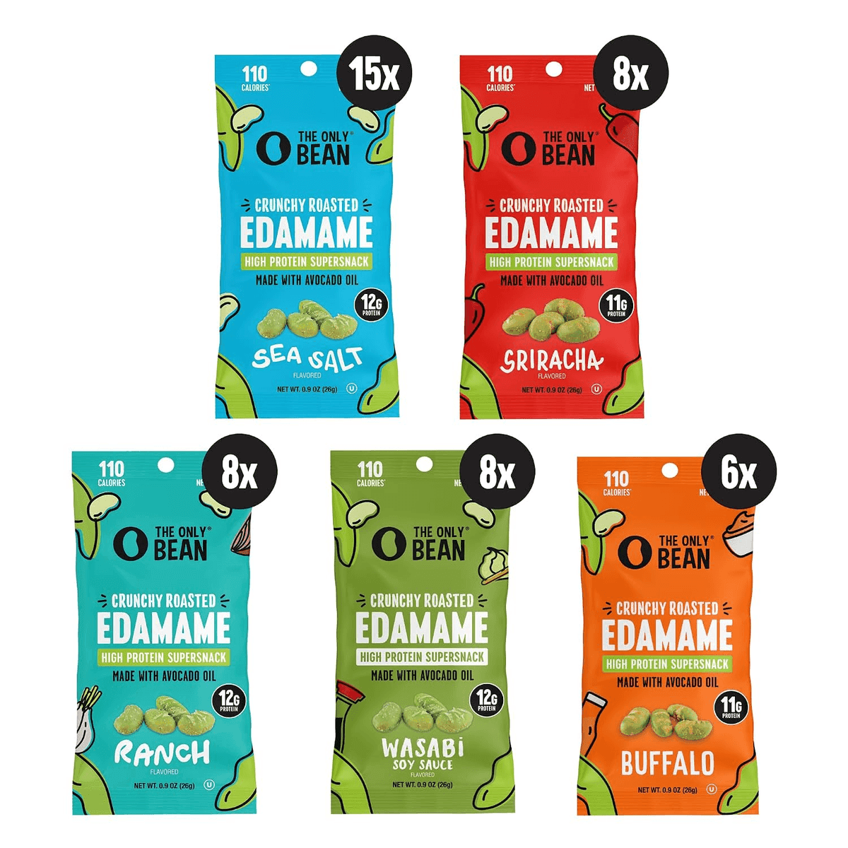 The Only Bean Roasted Edamame Snack Variety Pack, 45 Count image 4