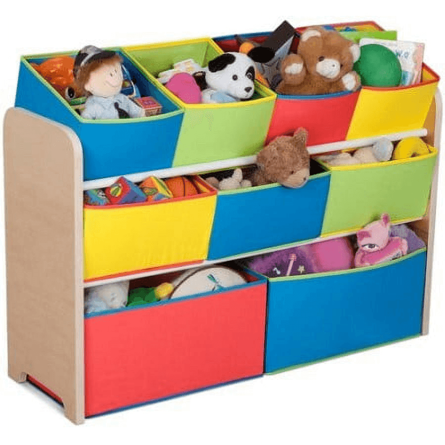 Delta Children Deluxe Multi-Bin Toy Organizer, Natural/Primary