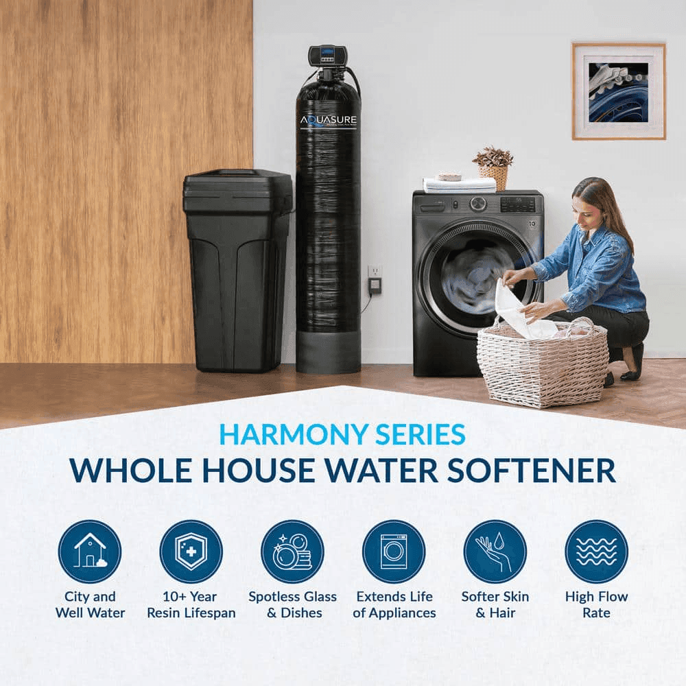 AQUASURE Harmony Series 48,000 Grain Water Softener with Sediment and Carbon Pre-Filter image 2