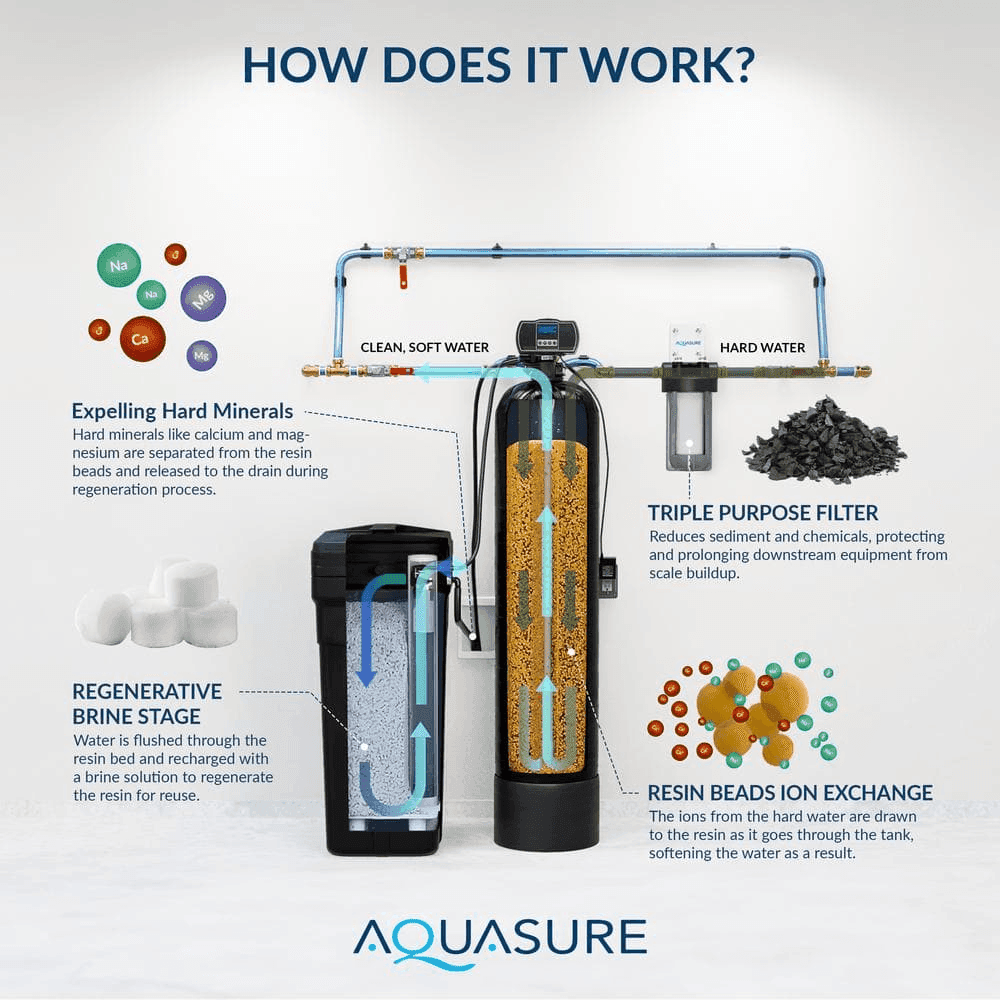 AQUASURE Harmony Series 48,000 Grain Water Softener with Sediment and Carbon Pre-Filter image 4