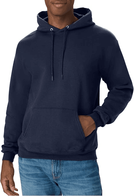 Hanes EcoSmart Fleece Hoodie, Navy 3X-Large, for $8