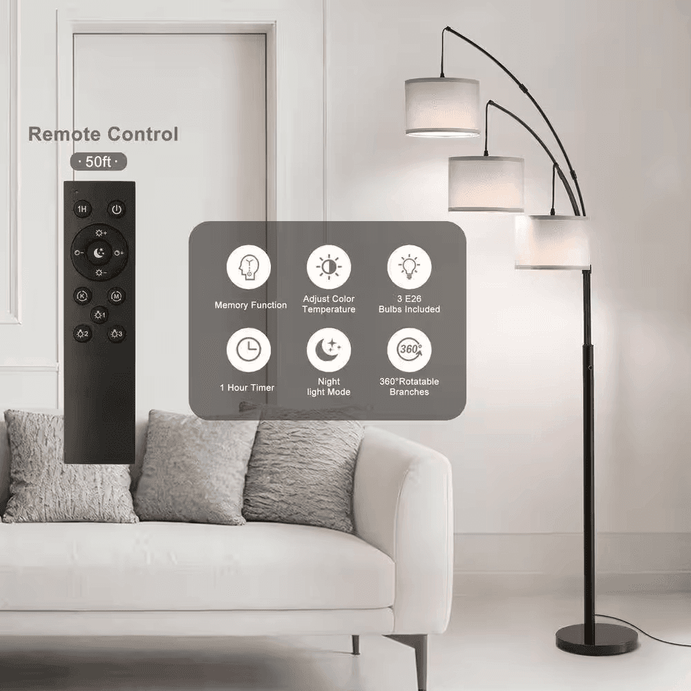 Netin 80-Inch 3-Light Arc Floor Lamp for $71.99 image 3