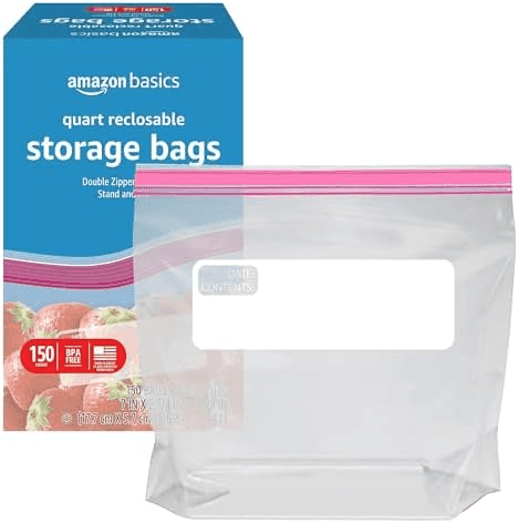 Amazon Basics Quart Reclosable Storage Bags, 150 Count for $7.29 image 4