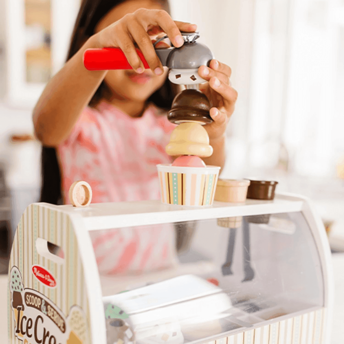 Melissa & Doug Wooden Scoop & Serve Ice Cream Counter, 28 Pieces image 2