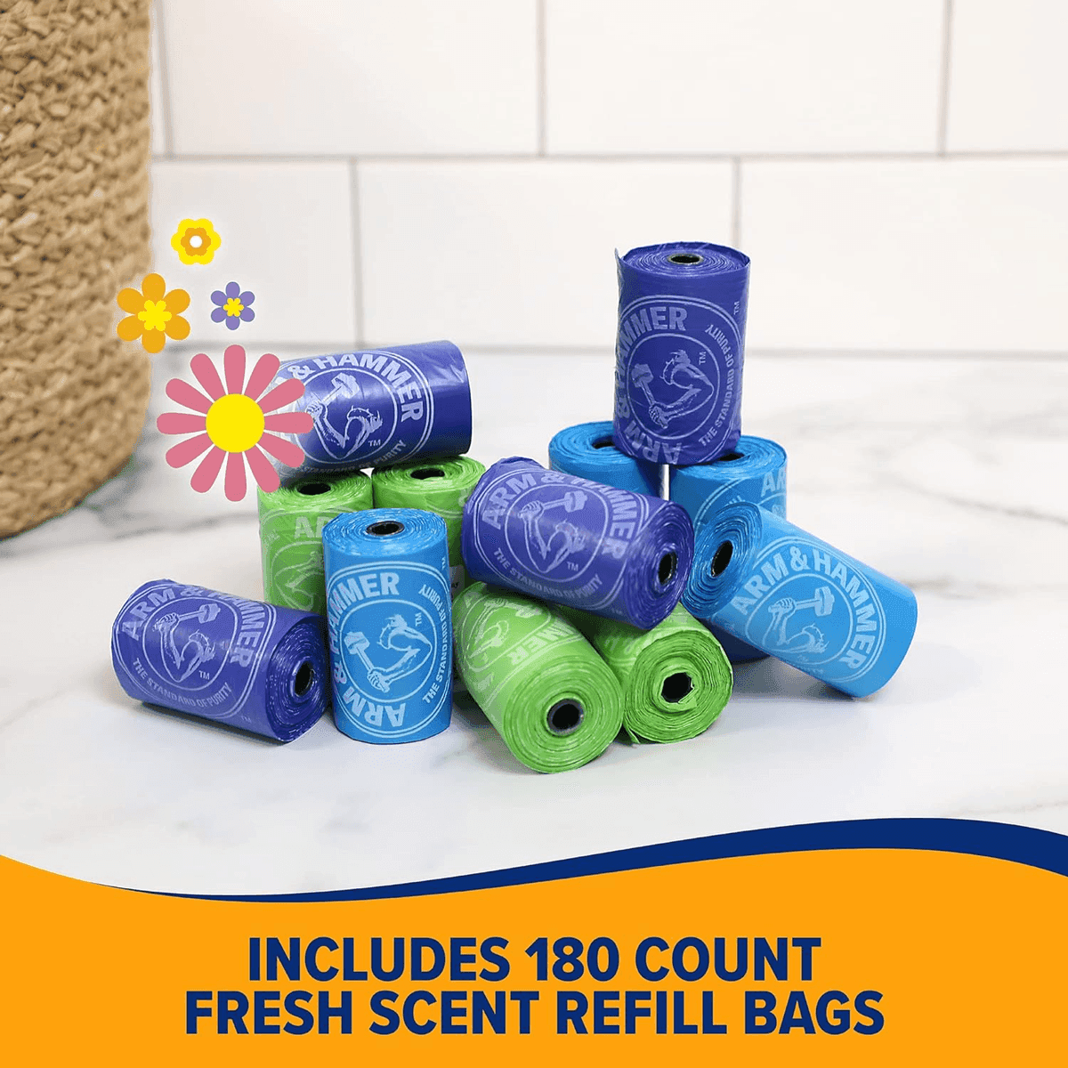 ARM & HAMMER Easy-Tear Pet Waste Bags, 180 Count image 2