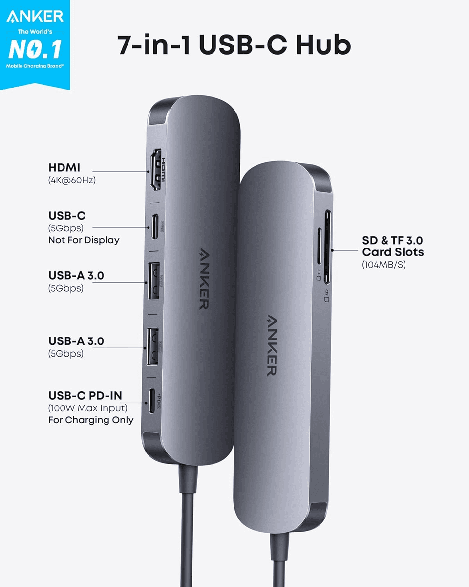 Anker 7-in-1 USB-C Hub with 4K HDMI image 2