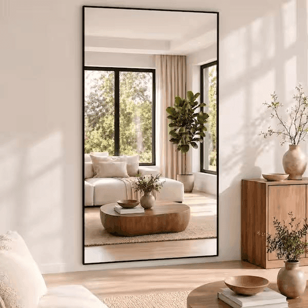 XRAMFY 34 x 76-In Black Framed Wall Mirror $139.97