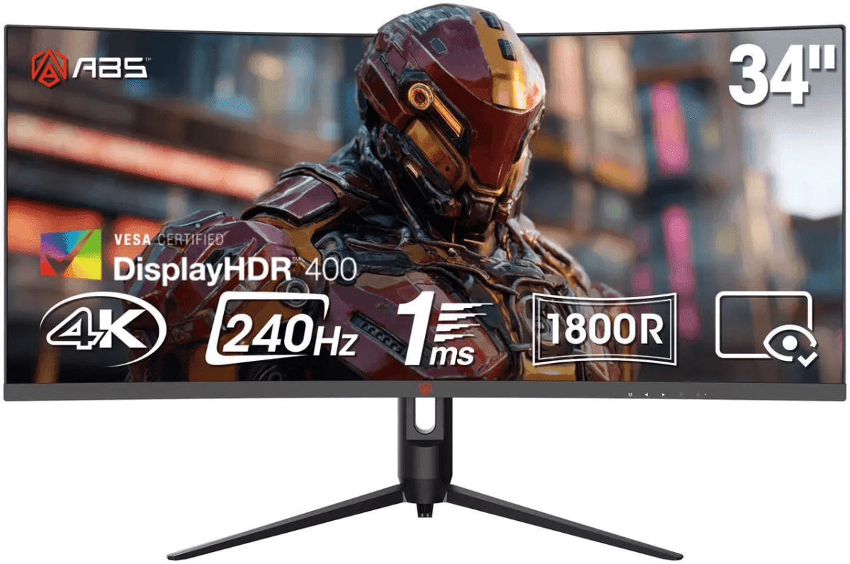 ABS GQ341NE 34-inch 240Hz Ultrawide Gaming Monitor $249.99 with Code