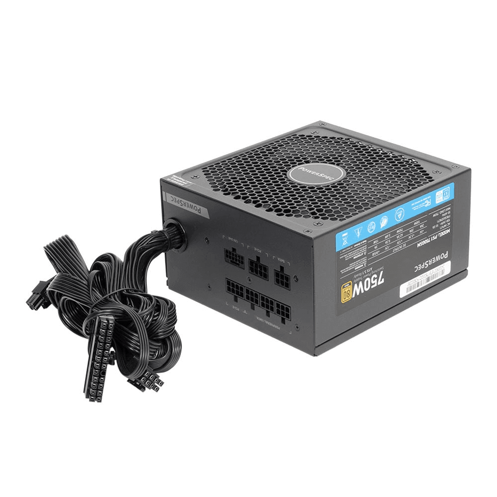 PowerSpec 750W 80 Plus Gold ATX Semi-Modular Power Supply