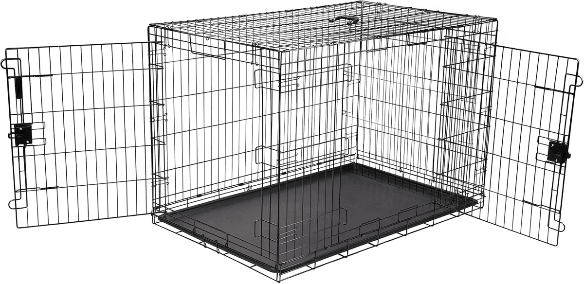 Amazon Basics 48-inch Double-Door Metal Wire Dog Crate