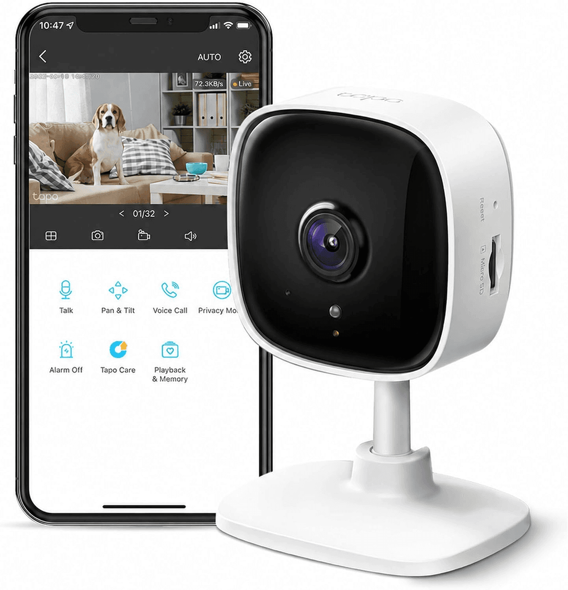 Tapo C100 1080p Indoor Security Camera - White