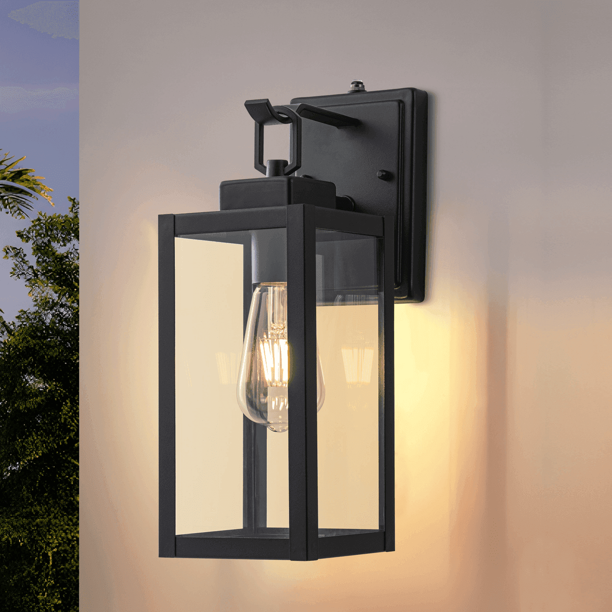 C Cattleya 13.5-in Dusk-to-Dawn Outdoor Wall Light - Matte Black image 3