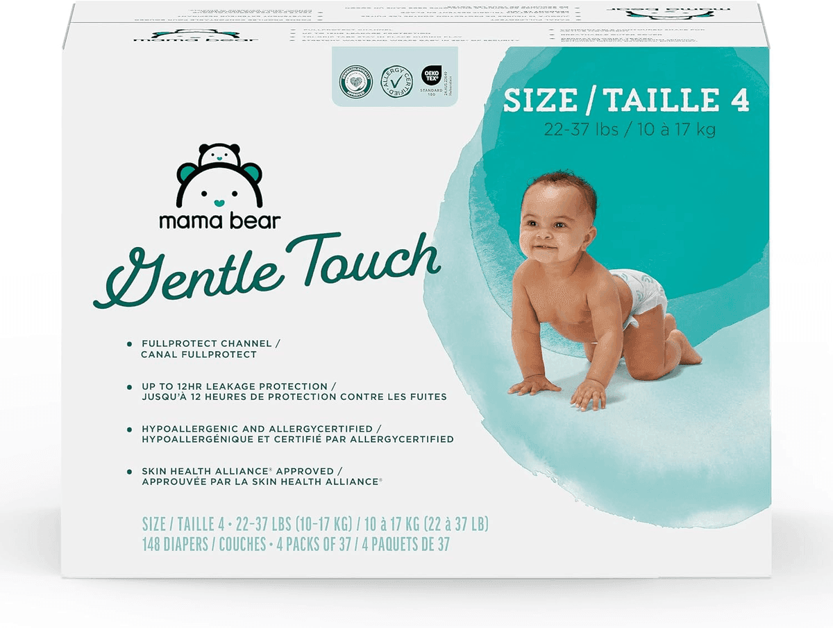 Mama Bear Gentle Touch Baby Diapers Size 4 - 148 Count