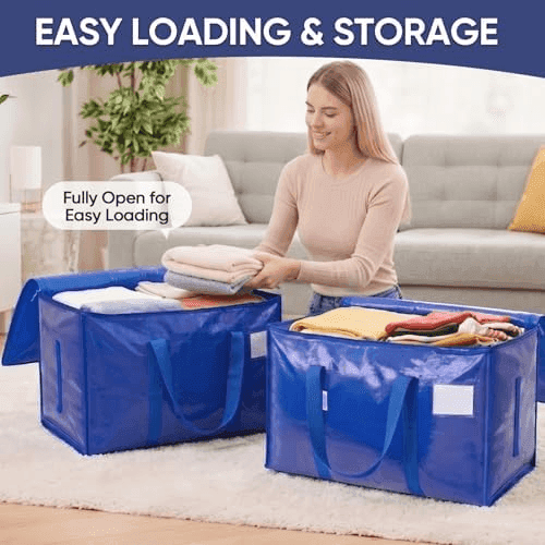 TICONN 6-Pack Extra-Large Moving and Storage Bags - Blue image 3
