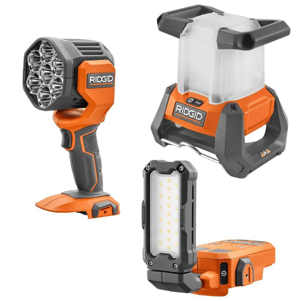 RIDGID 18V 3-Tool Cordless Lighting Combo Kit (Tools Only)