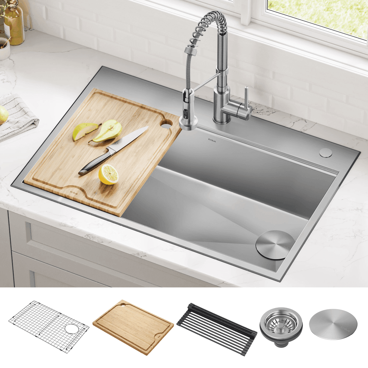 Kraus Kore 33-Inch Stainless Steel Workstation Kitchen Sink
