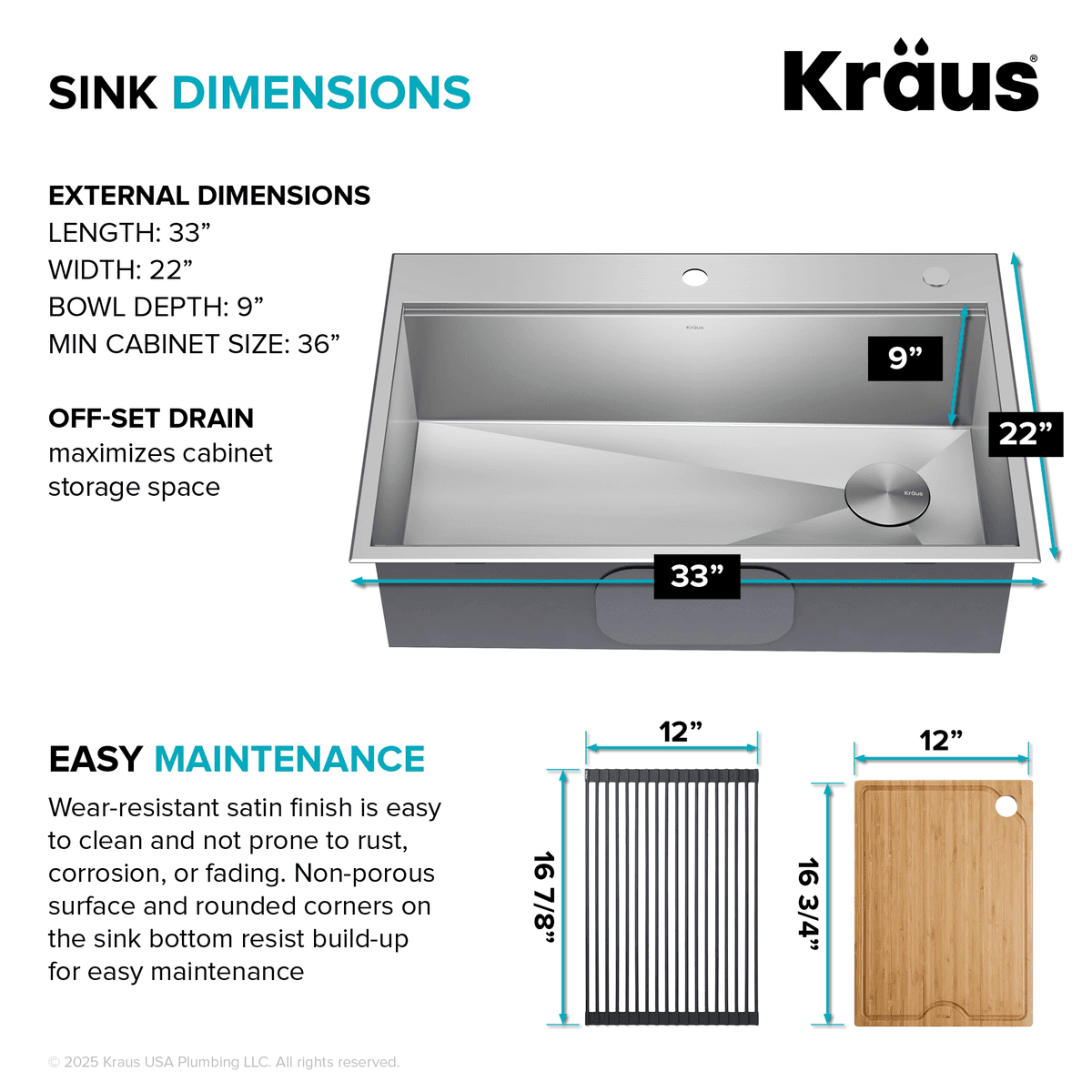Kraus Kore 33-Inch Stainless Steel Workstation Kitchen Sink image 3