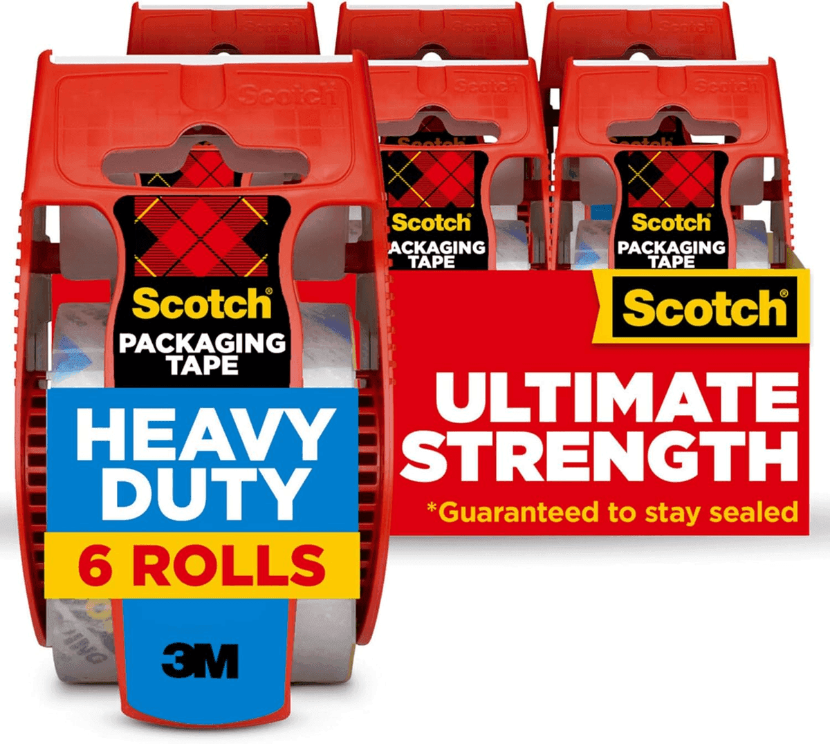 Scotch Heavy Duty Packing Tape 1.88-inch x 800-inch 6-Roll Pack