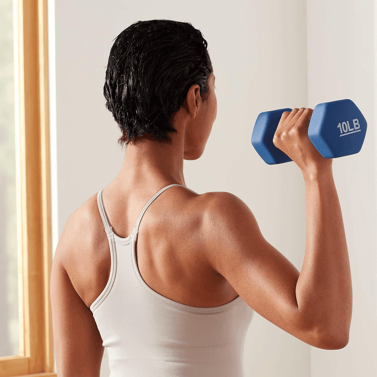 Amazon Basics Neoprene Dumbbells 10-Lb Pair - Navy Blue image 5