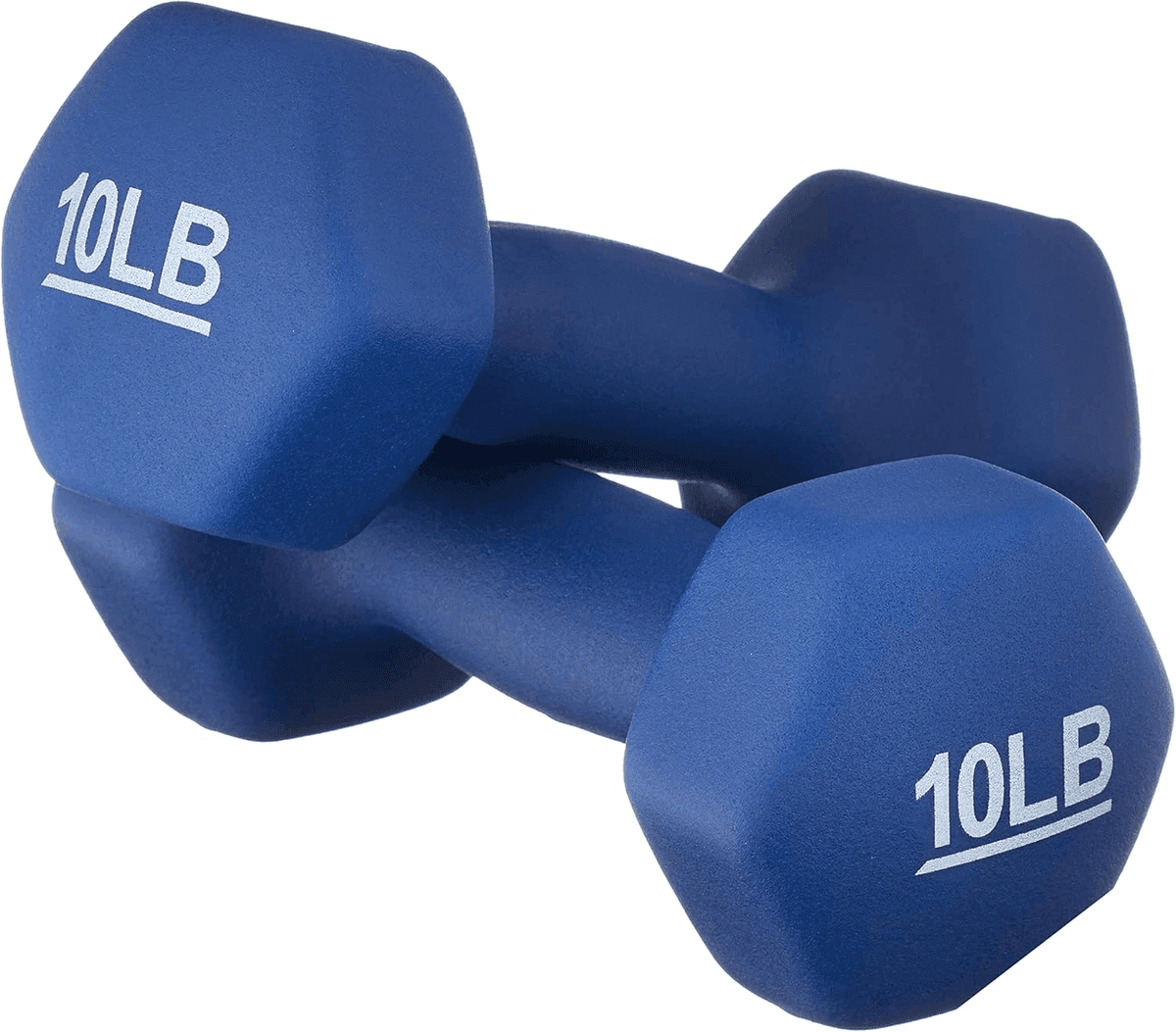 Amazon Basics Neoprene Dumbbells 10-Lb Pair - Navy Blue