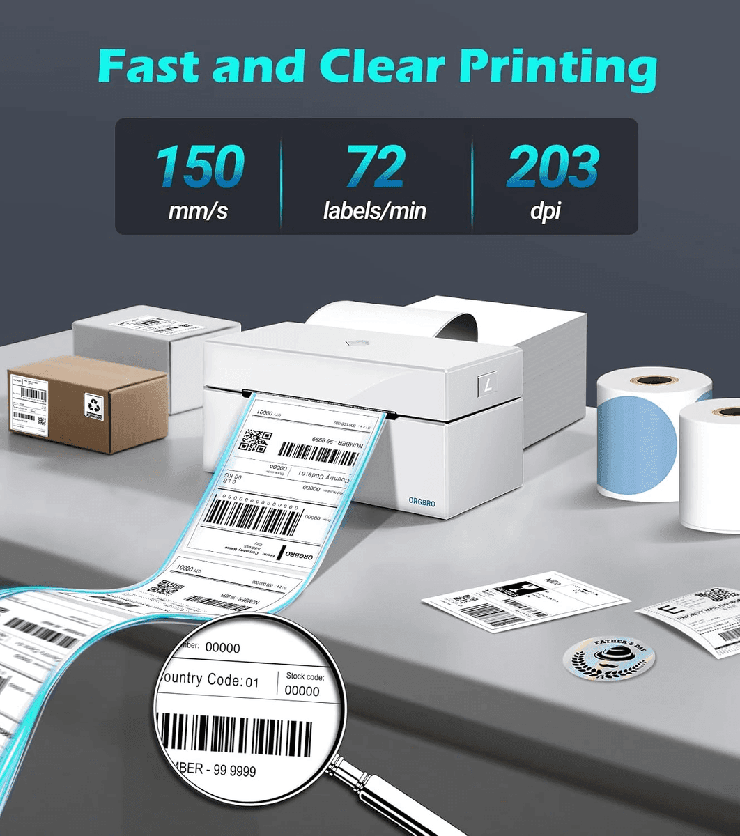 ORGBRO Z1 Plus Bluetooth 4x6 Thermal Label Printer image 2