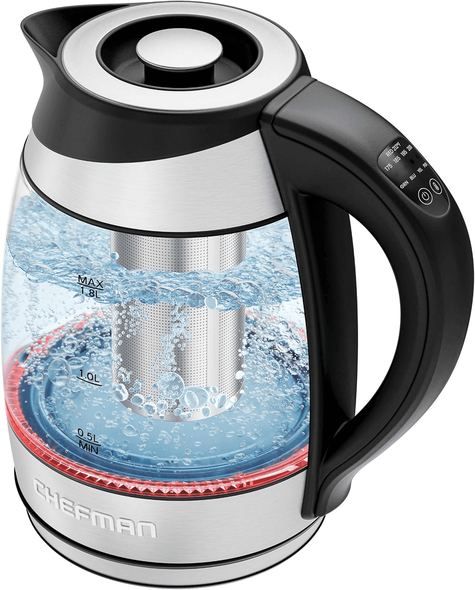 Chefman 1.8L Electric Kettle with Temperature Control and Tea Infuser
