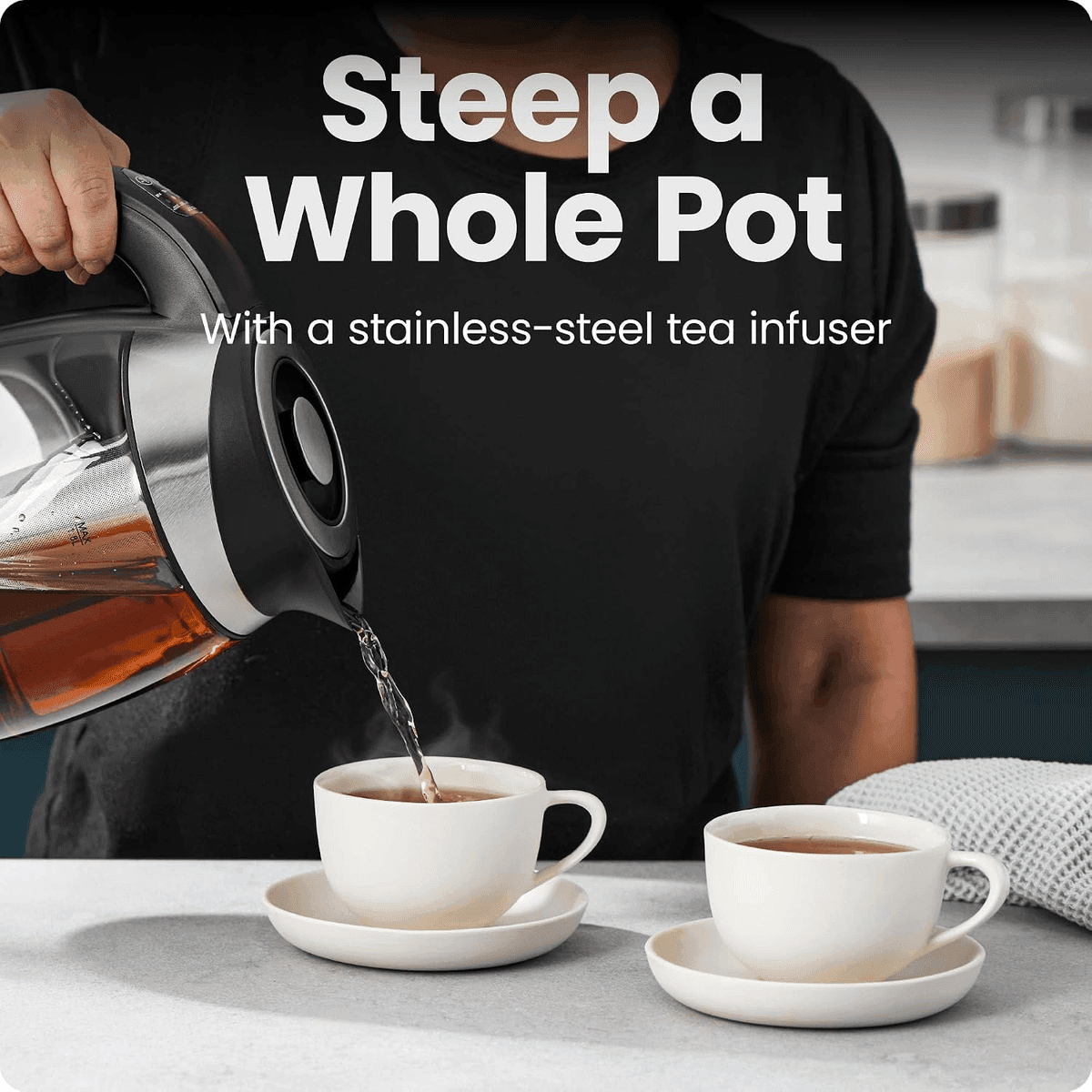 Chefman 1.8L Electric Kettle with Temperature Control and Tea Infuser image 5