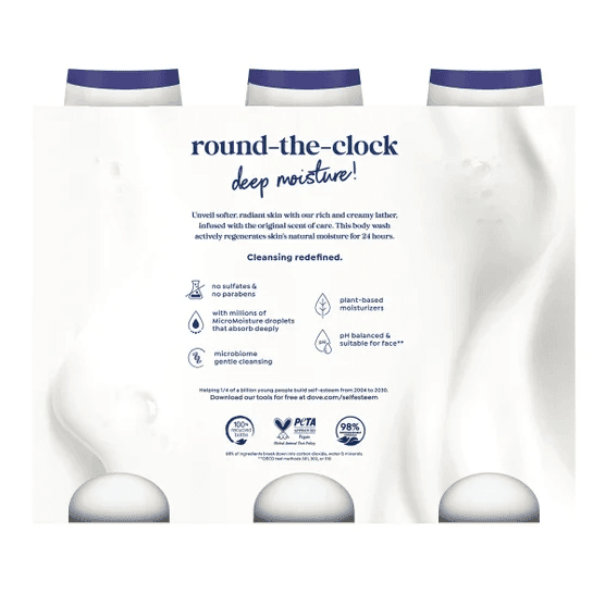 Dove Deep Moisture Body Wash, 23 fl oz, 3-Pack image 2