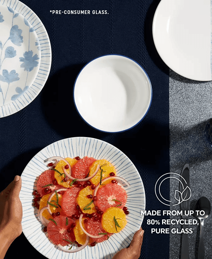 Corelle Botanical Stripes 12-Piece Dinnerware Set, Service for 4 image 3