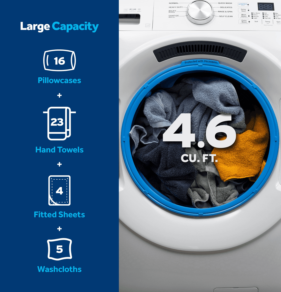 GE UltraFresh Vent System 4.6-Cu.-Ft. Smart Front-Load Washer image 3