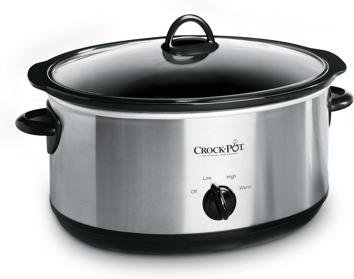 Crock-Pot 7-Quart Manual Slow Cooker, Stainless Steel