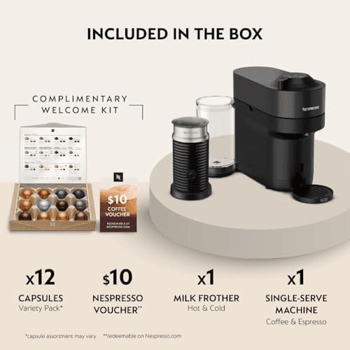 Nespresso Vertuo Pop+ Coffee and Espresso Machine by De'Longhi with Aeroccino Milk Frother, Liquorice Black image 4