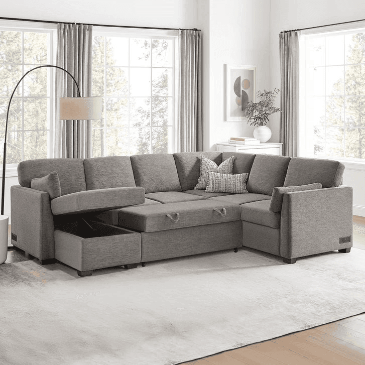 Coddle Luke Sleeper Sectional with Reversible Chaise and Storage image 3