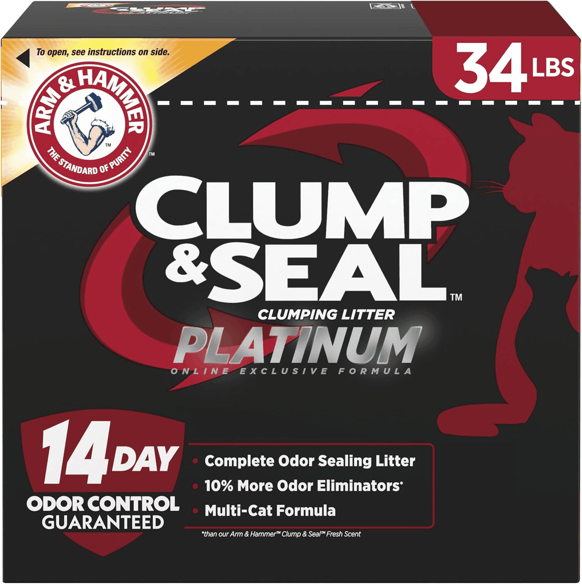 ARM & HAMMER Clump & Seal Platinum Cat Litter, 34 lb