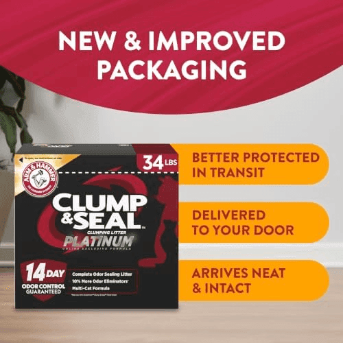ARM & HAMMER Clump & Seal Platinum Cat Litter, 34 lb image 2
