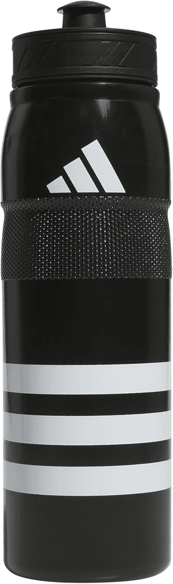 adidas Stadium 750mL Refillable Sport Water Bottle, Black/White
