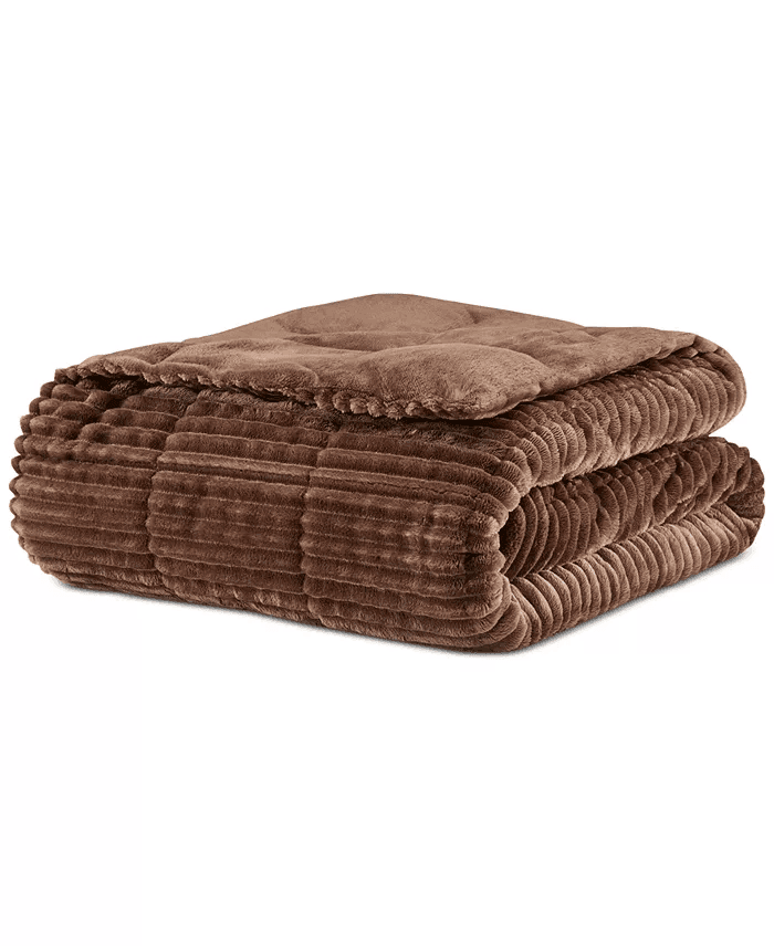 Madison Park Parker Plush Down Alternative Throw, 60" x 70", Brown