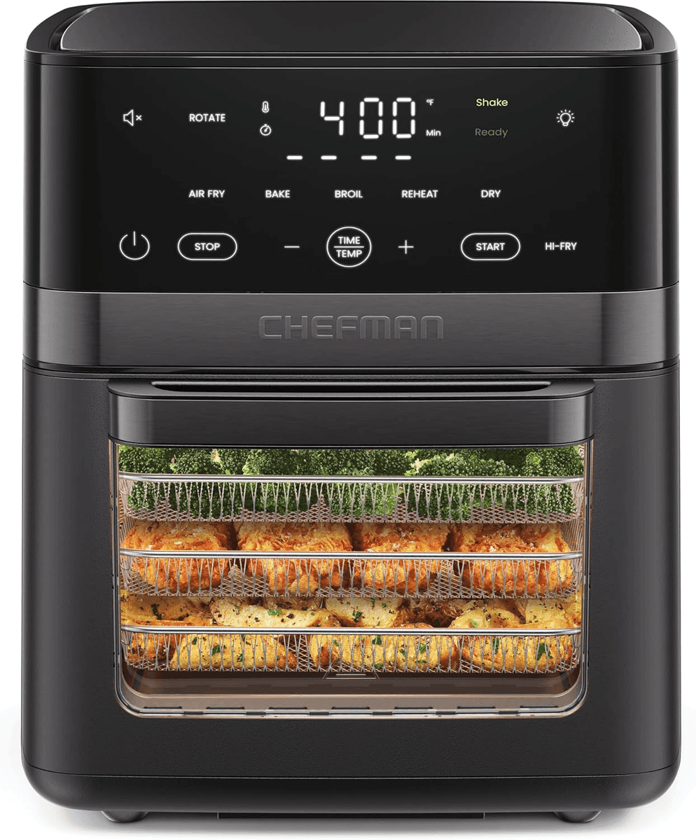 Chefman 14-Quart 6-in-1 Air Fryer Oven with Rotisserie, Black
