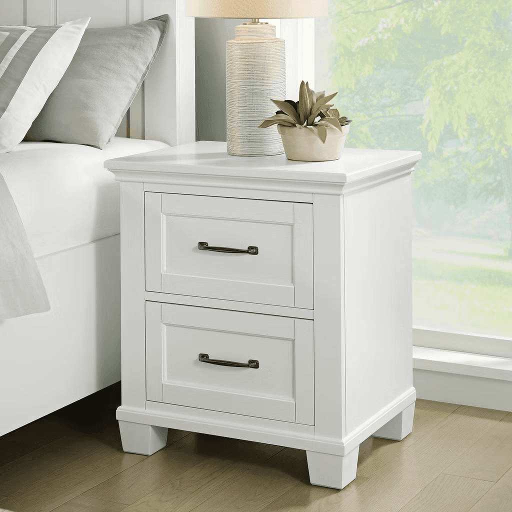Universal Broadmoore Rose 2-Drawer Nightstand, White