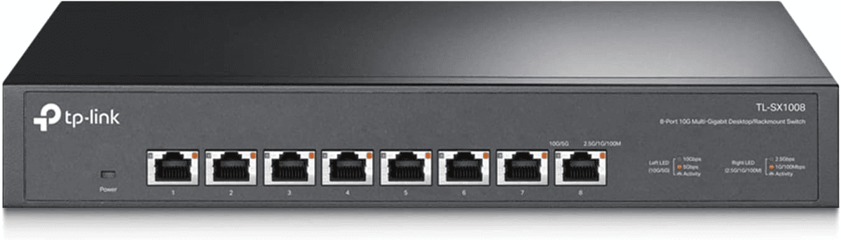 TP-Link TL-SX1008 8-Port 10G Multi-Gig Unmanaged Ethernet Switch