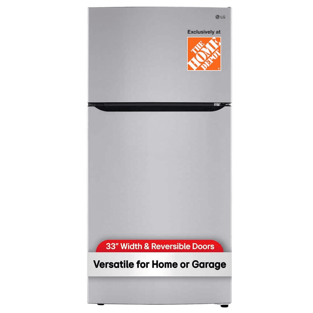 LG 24 cu. ft. Garage-Ready Top Freezer Refrigerator, Stainless Steel