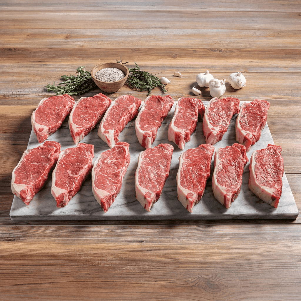 Great Southern Grass-Fed New York Strip Steaks, 14 × 12 oz (10.5 lb)