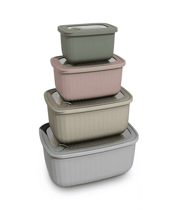 Art & Cook 8-Piece Rectangle Bowl Set with Lids image 2