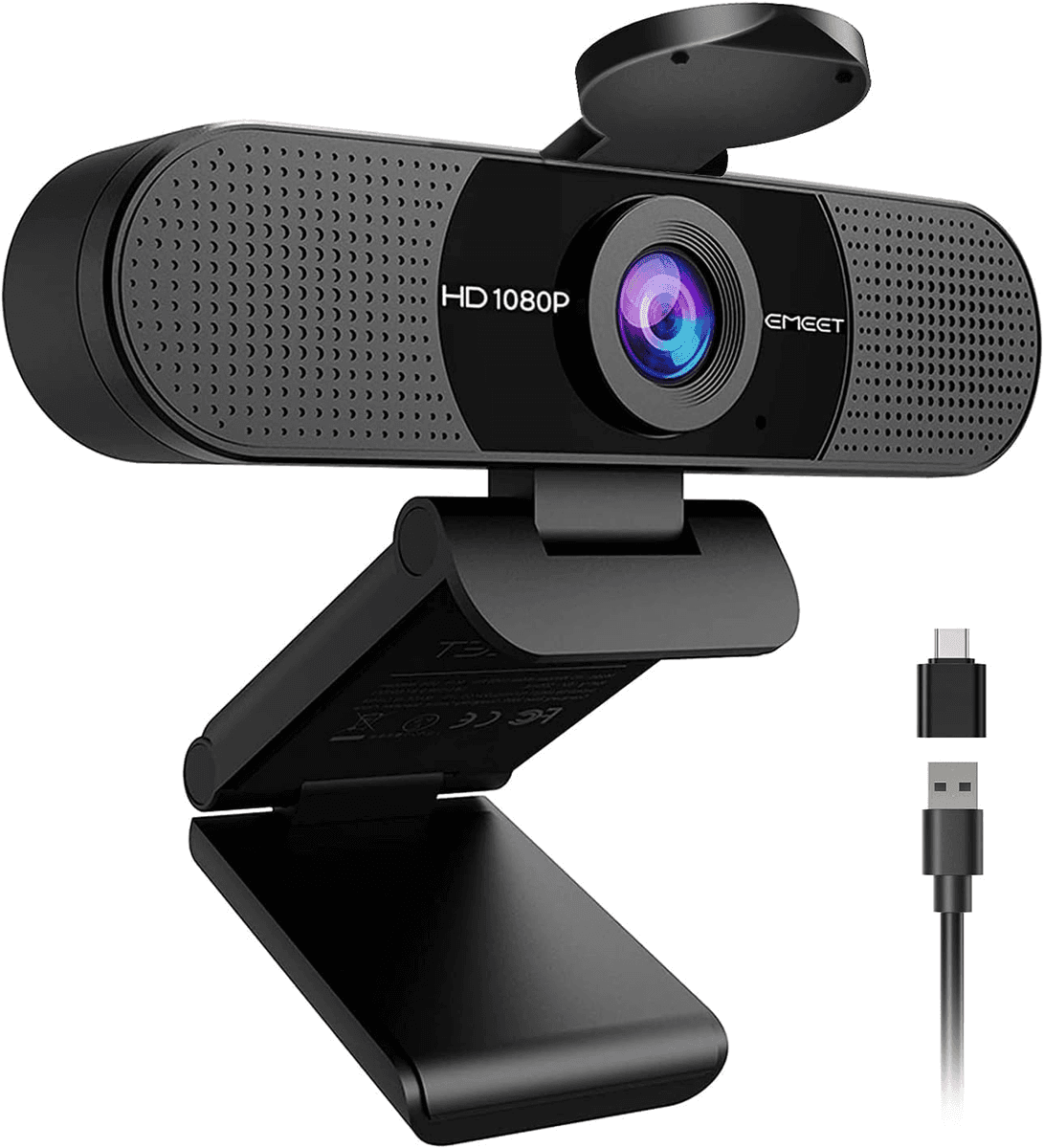 EMEET C960 1080P Webcam with Dual Microphones and USB-C Adapter (2025 Version)