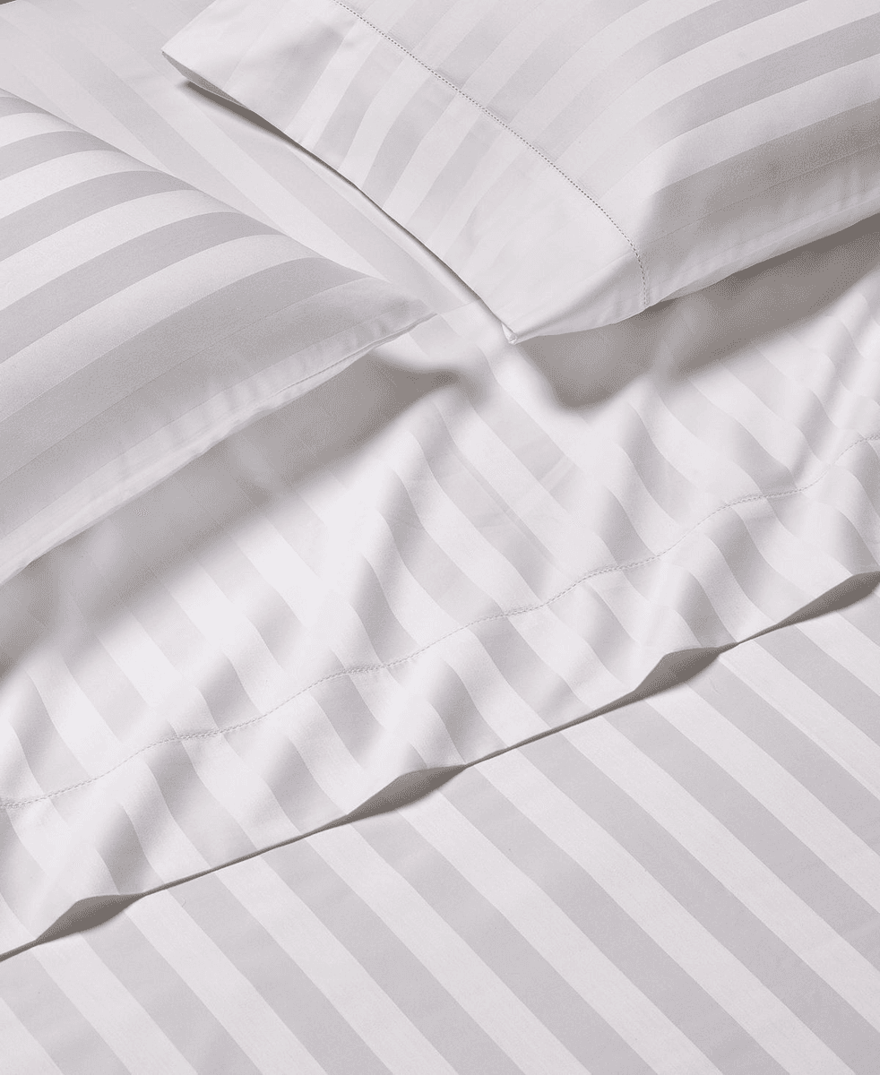 Charter Club 550-Thread-Count Cotton Stripe Queen 4-Piece Sheet Set - White image 2