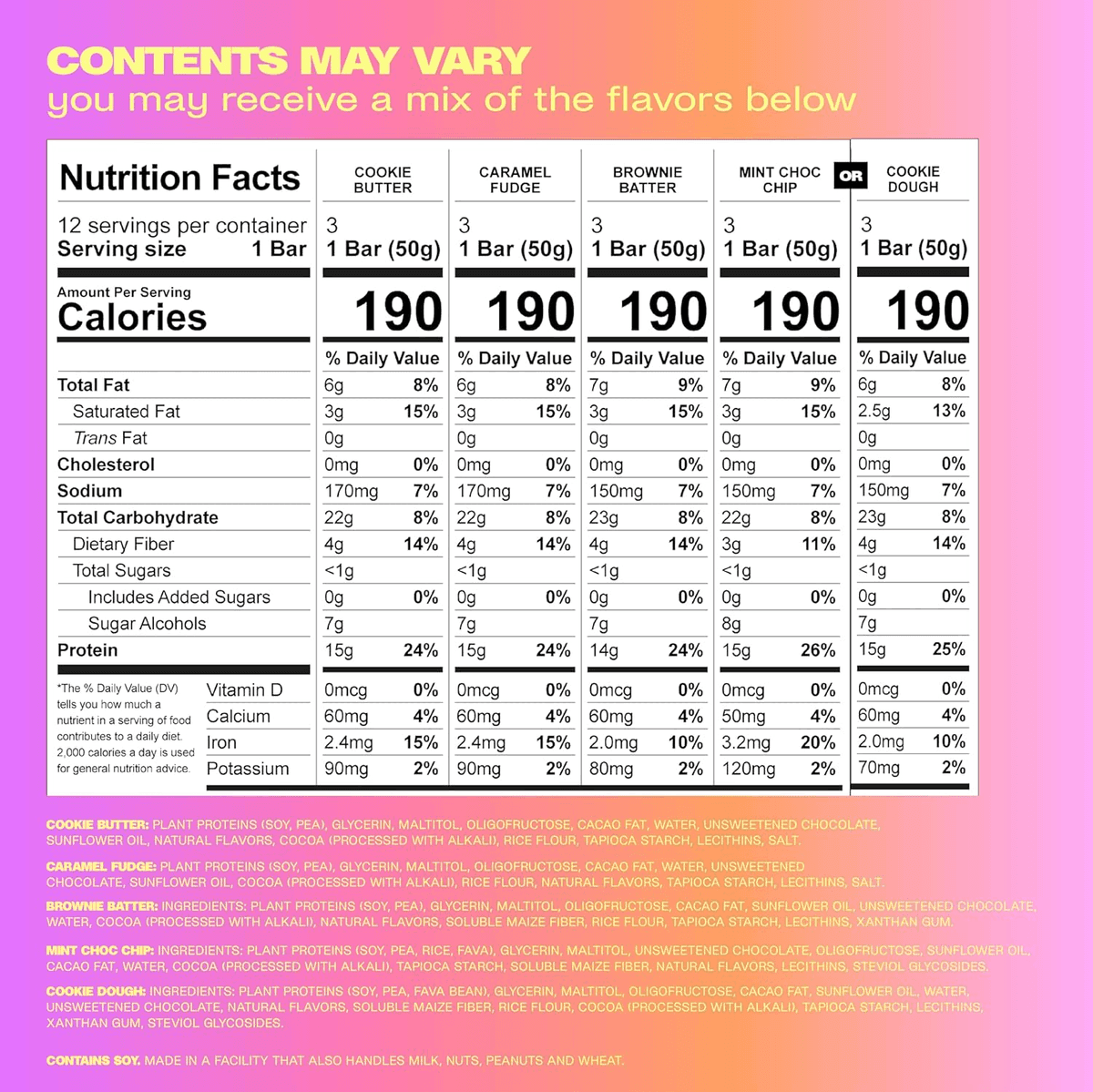 Misfits Vegan Protein Bar Variety Pack - 12 Bars image 2