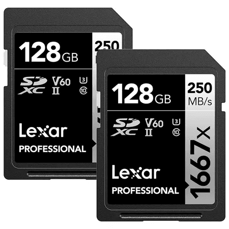 Lexar Professional 1667x 128GB UHS-II SDXC Memory Card 2-Pack